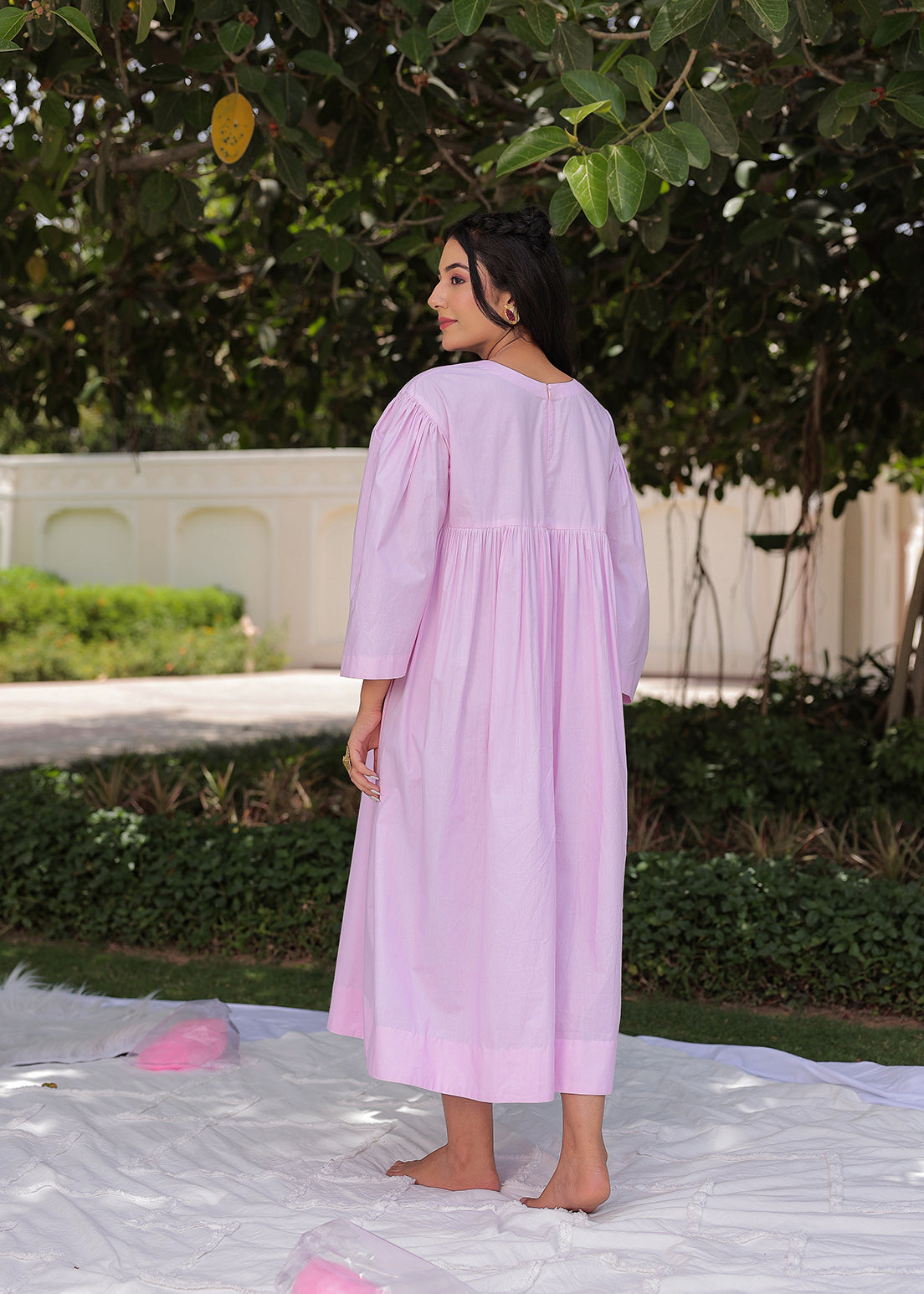 Circular Web Yoke Gather - Dress