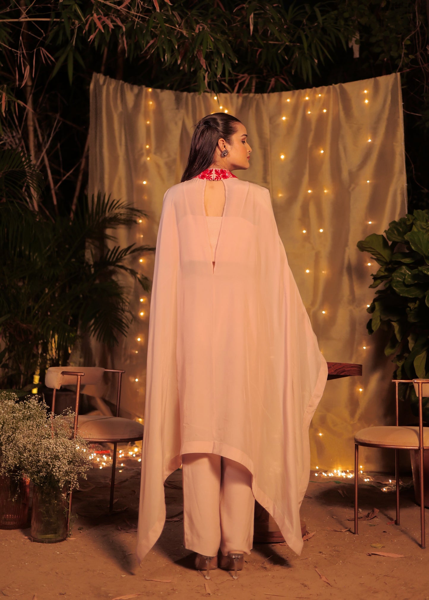 Radiant Rose - Cape with Spaghetti and Pants