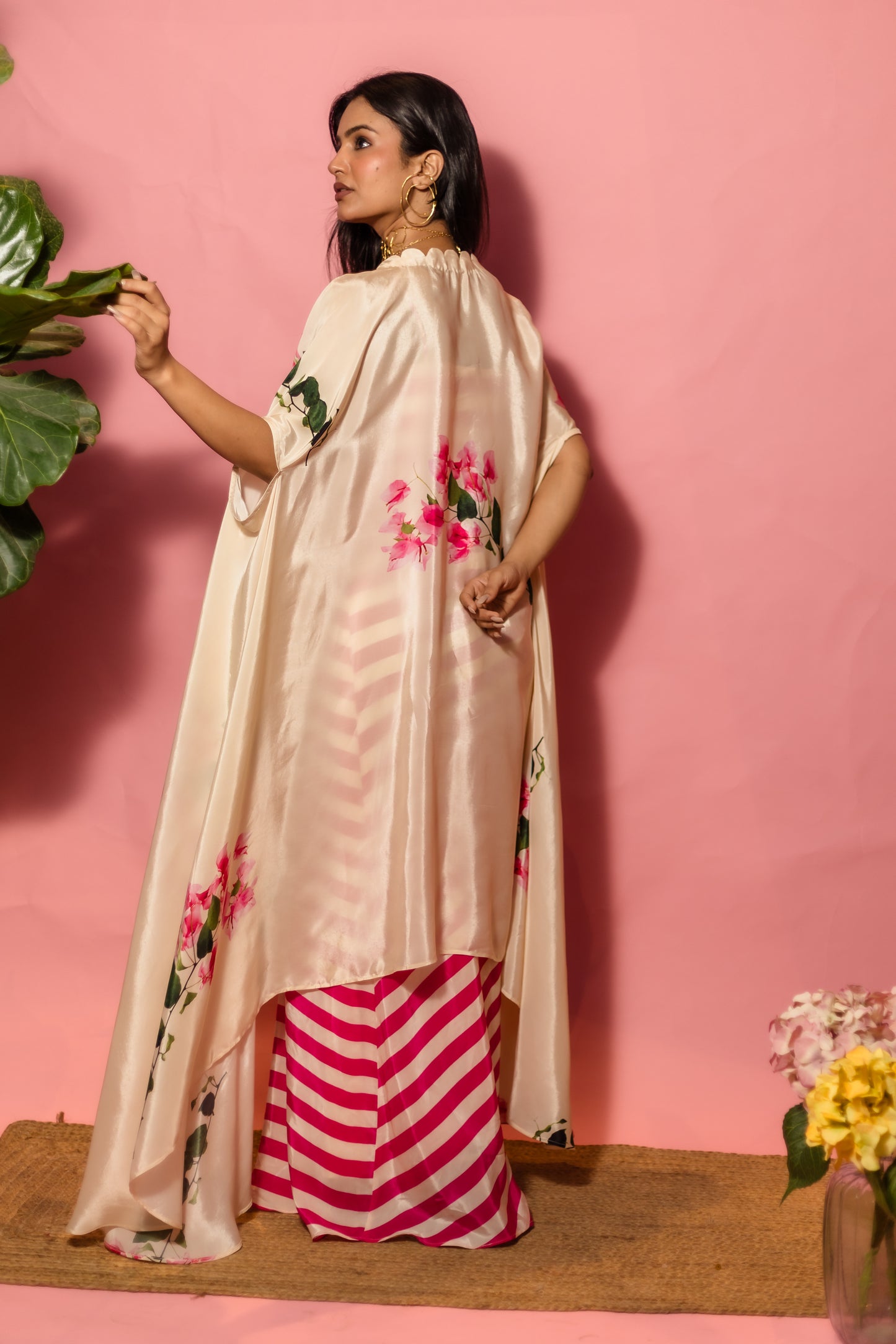 Bougain Breeze Dress With Cape
