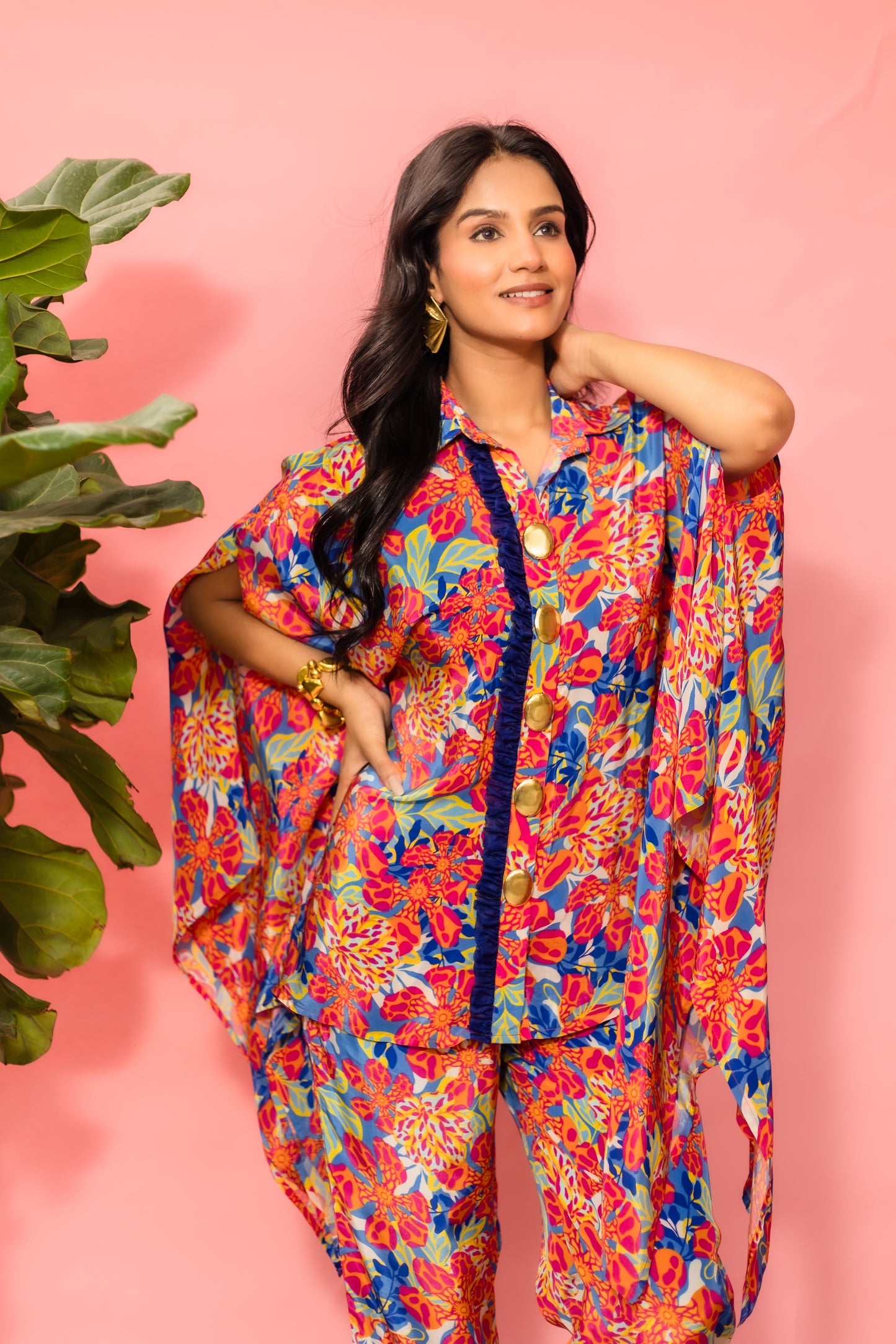 Pixel Bloom Frill Placket Co-Ord Set