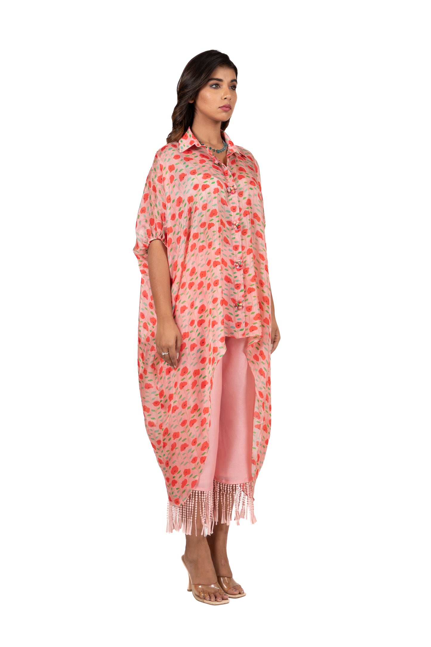 Retro Iris High Low - Shirt Set