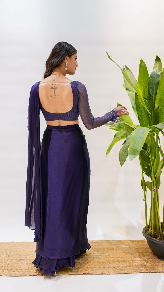 Crystal Drape Saree W|d Blouse