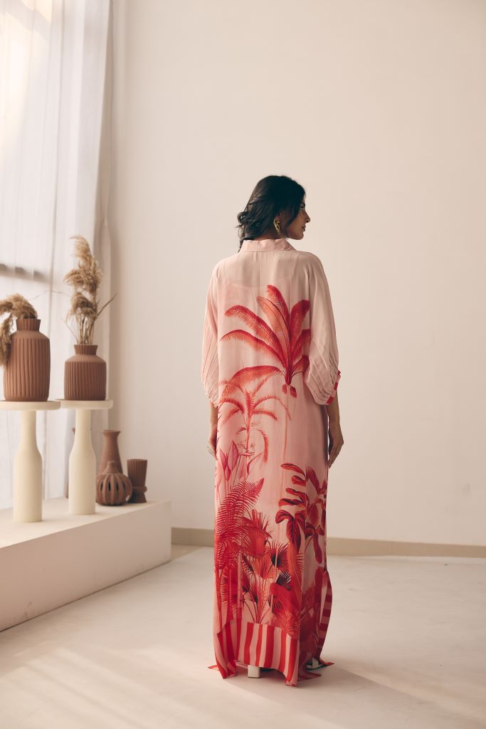 Tropical Bliss Front Lace Shirt Dress