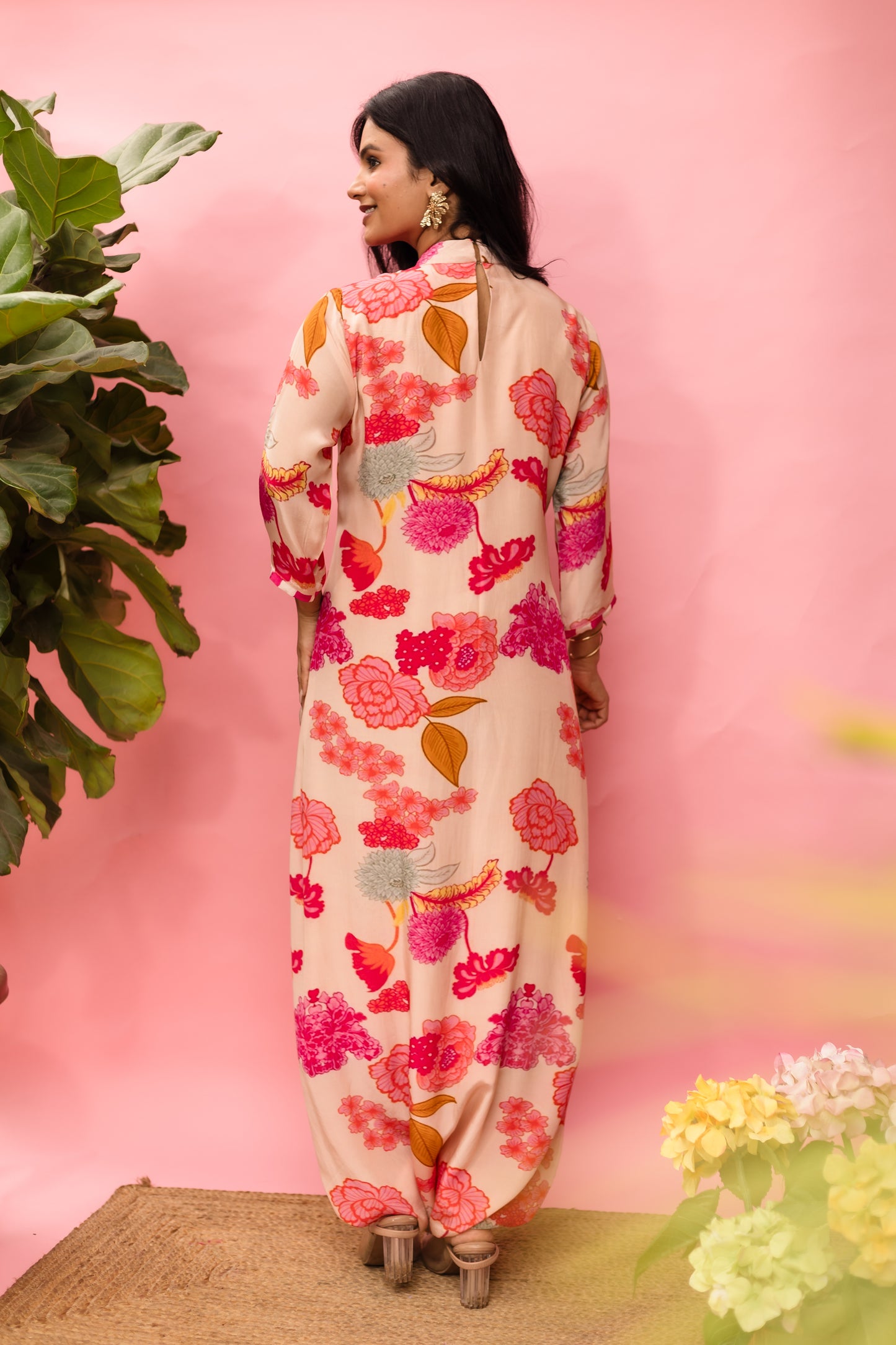 Peachy Bloom Harem Jumpsuit