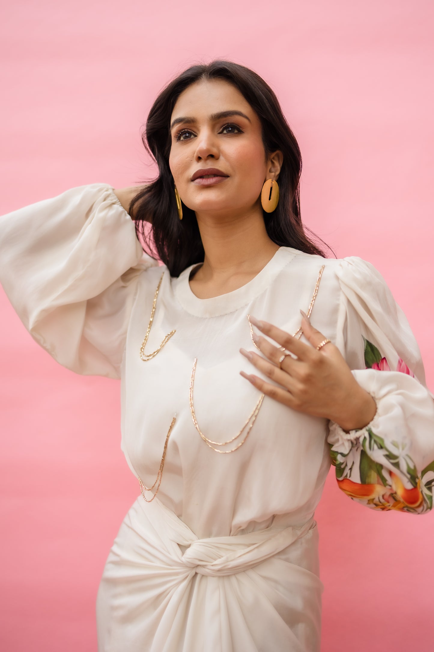 FLORET HARMONY PUFFY SLEEVE UREB AROUND DRESS