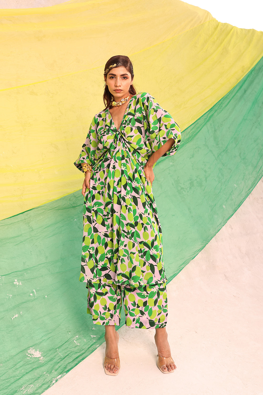 Lemon Zest Green Gather - Co-ord Set