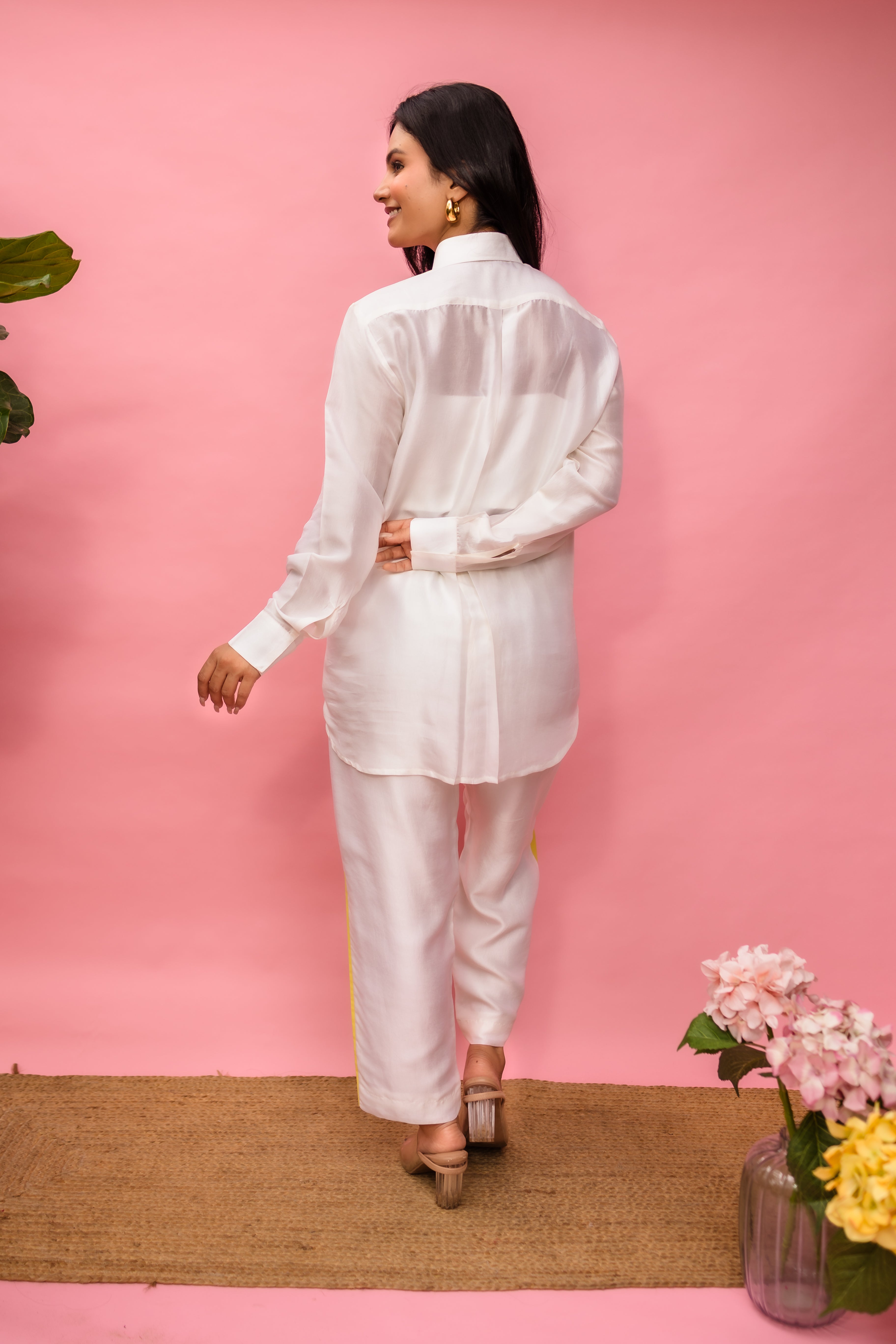 French Knot Ombre Yoke Shirt Set