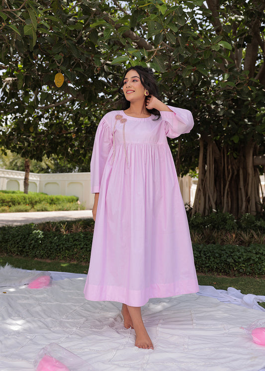 Circular Web Yoke Gather - Dress