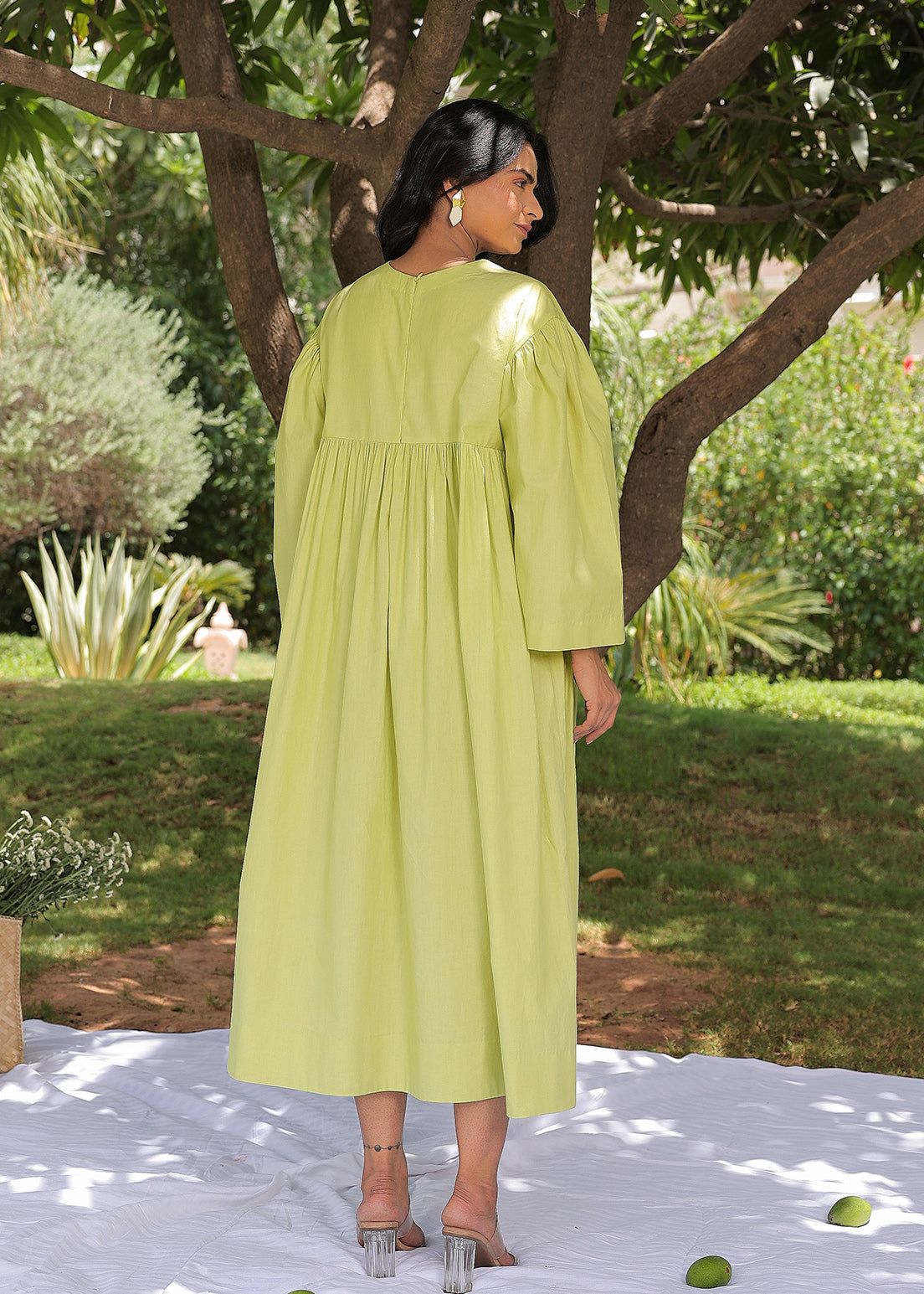 Circular Web Yoke Gather - Dress