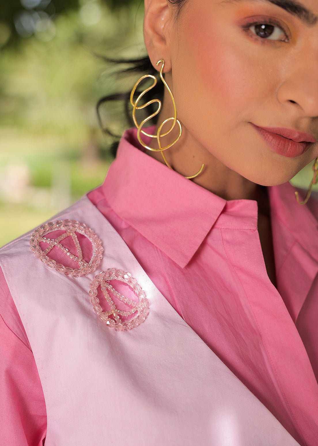 Pink Capelet - Shirt Set
