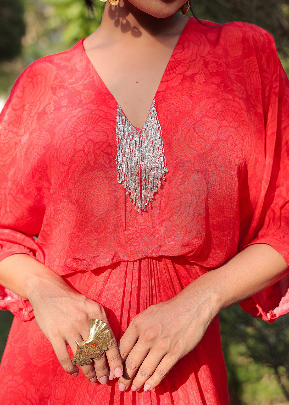 Scarlet Rose Fringe - Kaftan Dress