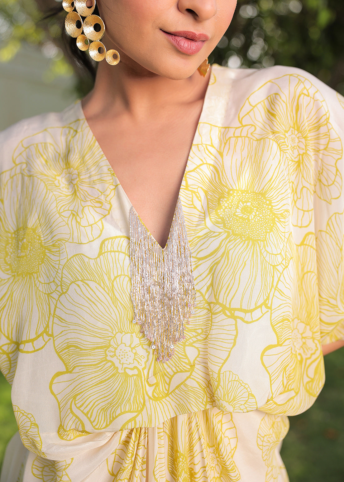 Blossoming Neon Burst - Kaftan Dress