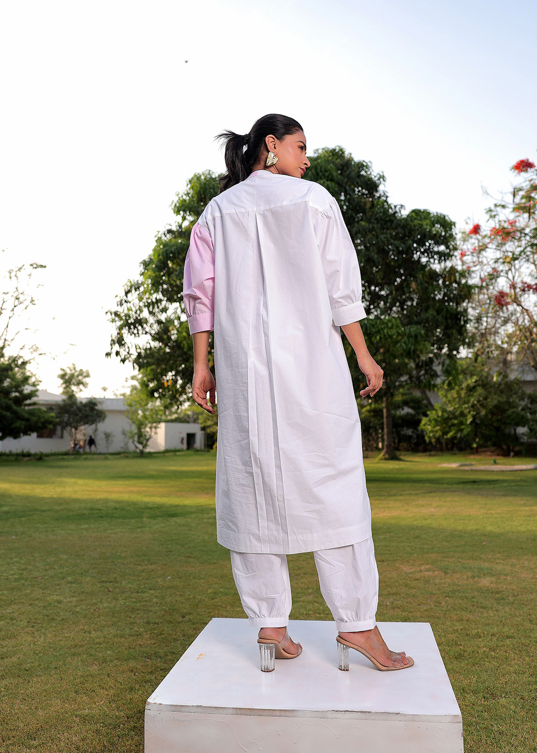 Jewelled Botanical Bloom Colour Block - Kurta Set