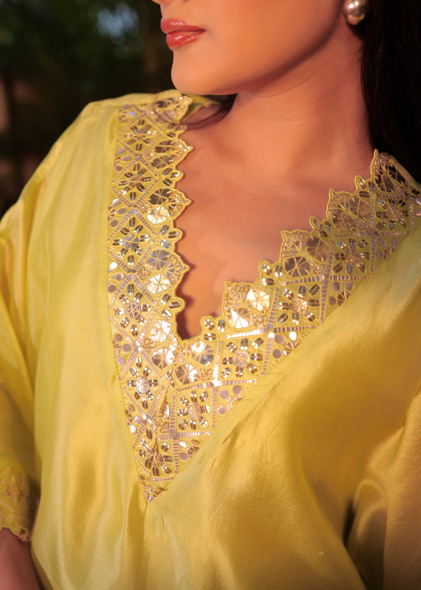 Shadow Foil Kaaftan - Kurta Set