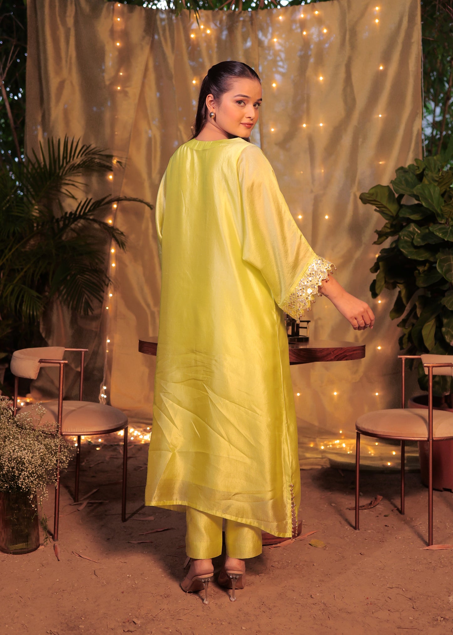 Shadow Foil Kaaftan - Kurta Set