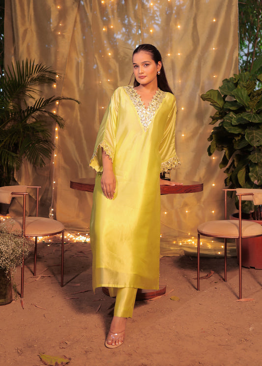 Shadow Foil Kaaftan - Kurta Set