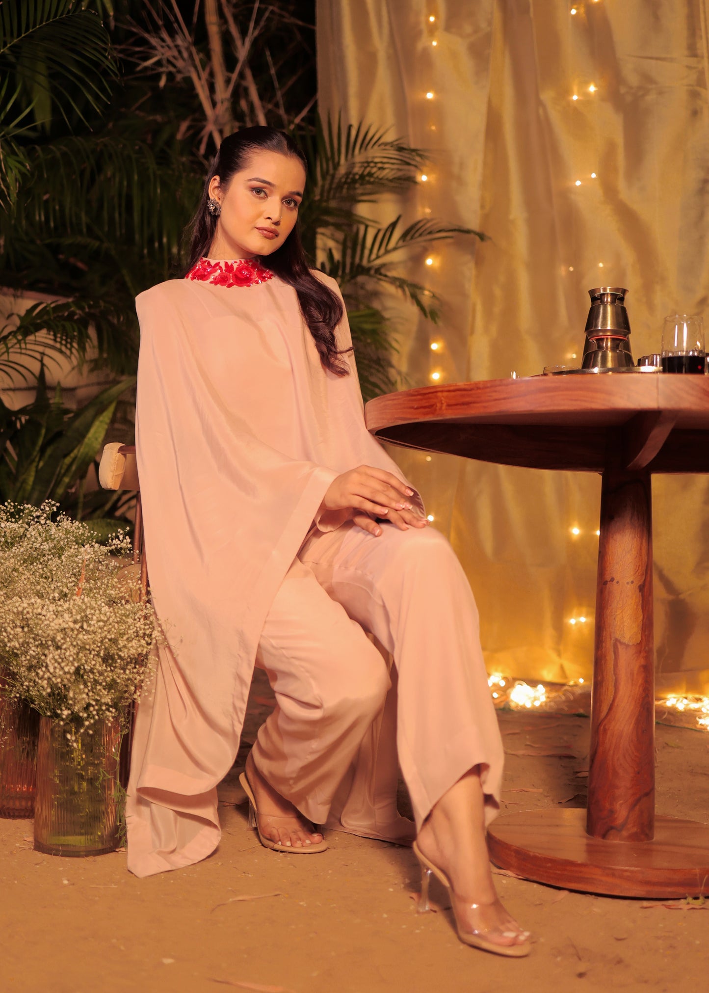 Radiant Rose - Cape with Spaghetti and Pants