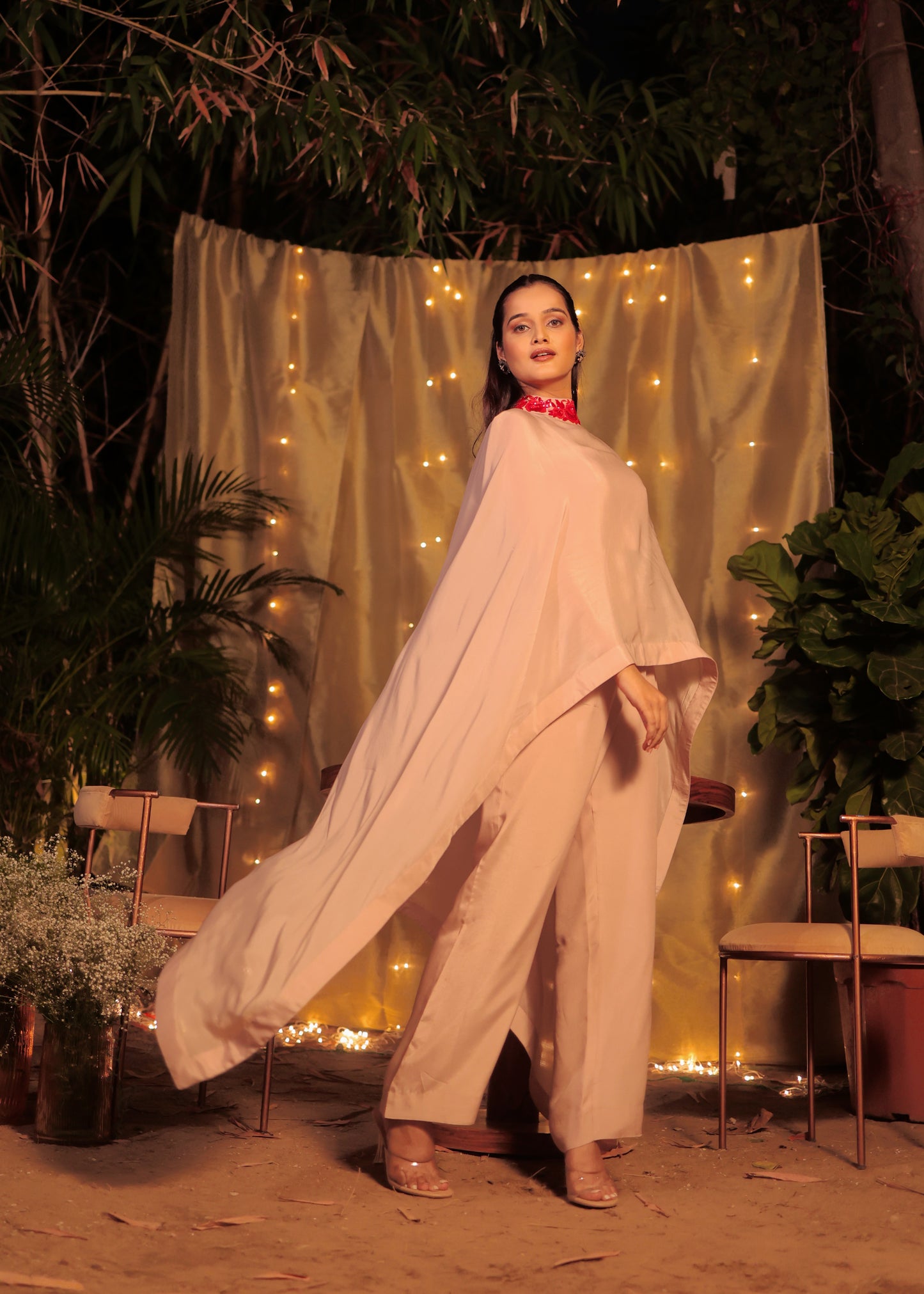 Radiant Rose - Cape with Spaghetti and Pants