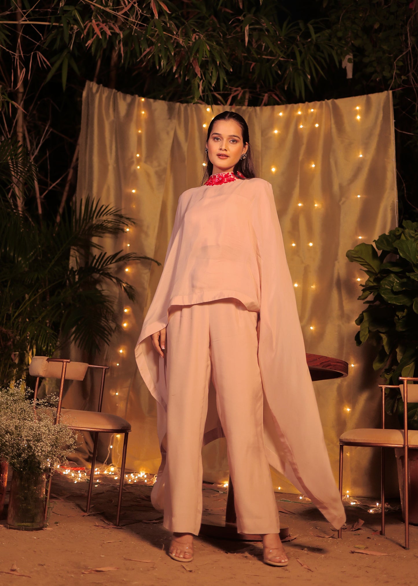 Radiant Rose - Cape with Spaghetti and Pants