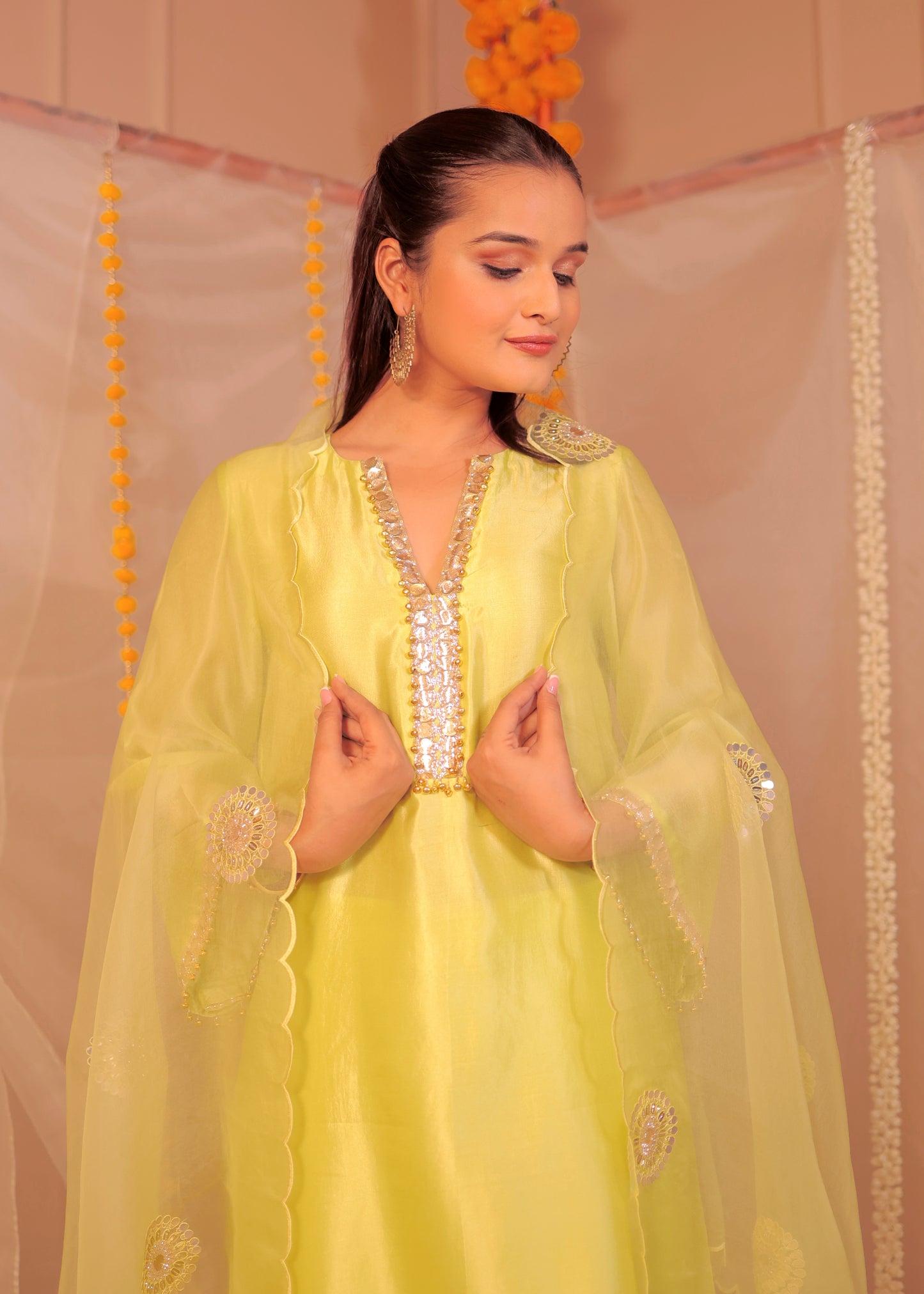 Phulkari Hariyali Laddoo-Suit Set