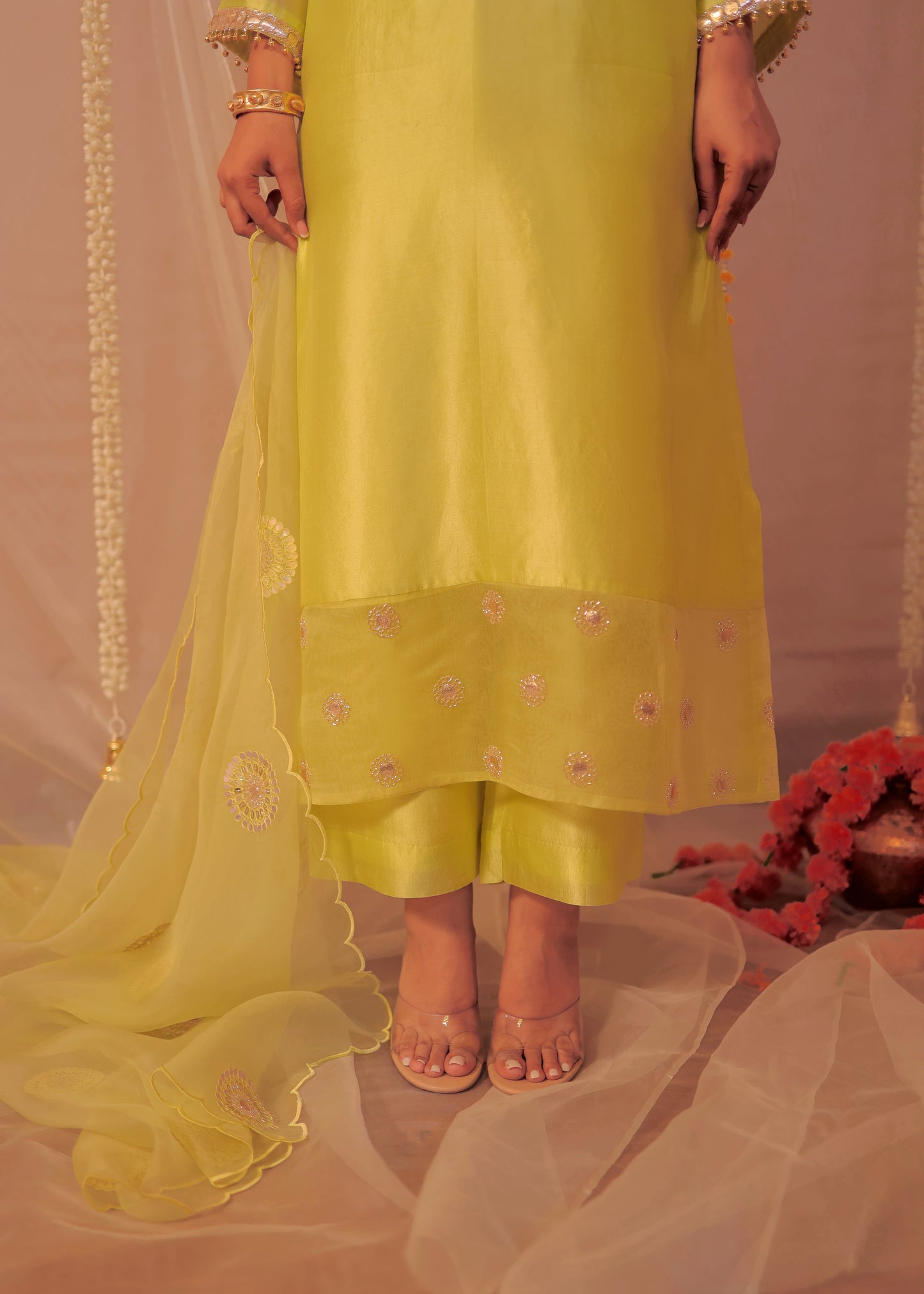 Phulkari Hariyali Laddoo-Suit Set