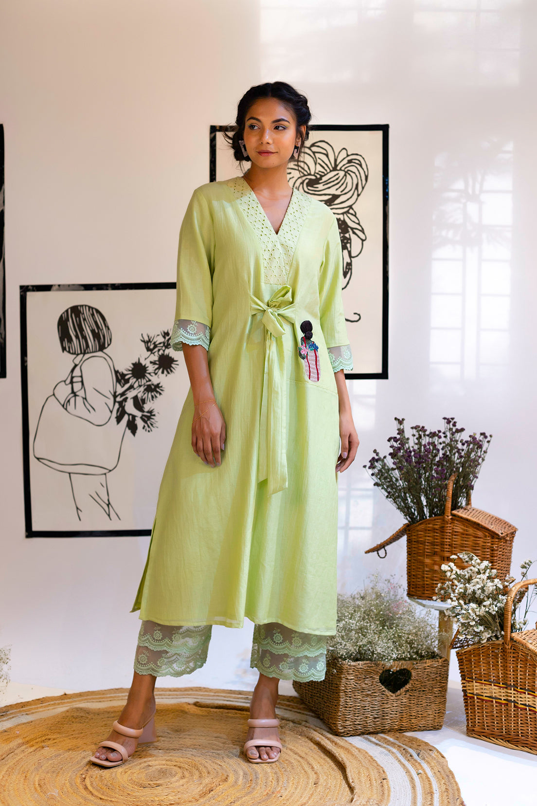 Mulan Front Knot - Kurta Set