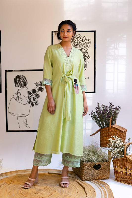 Mulan Front Knot - Kurta Set