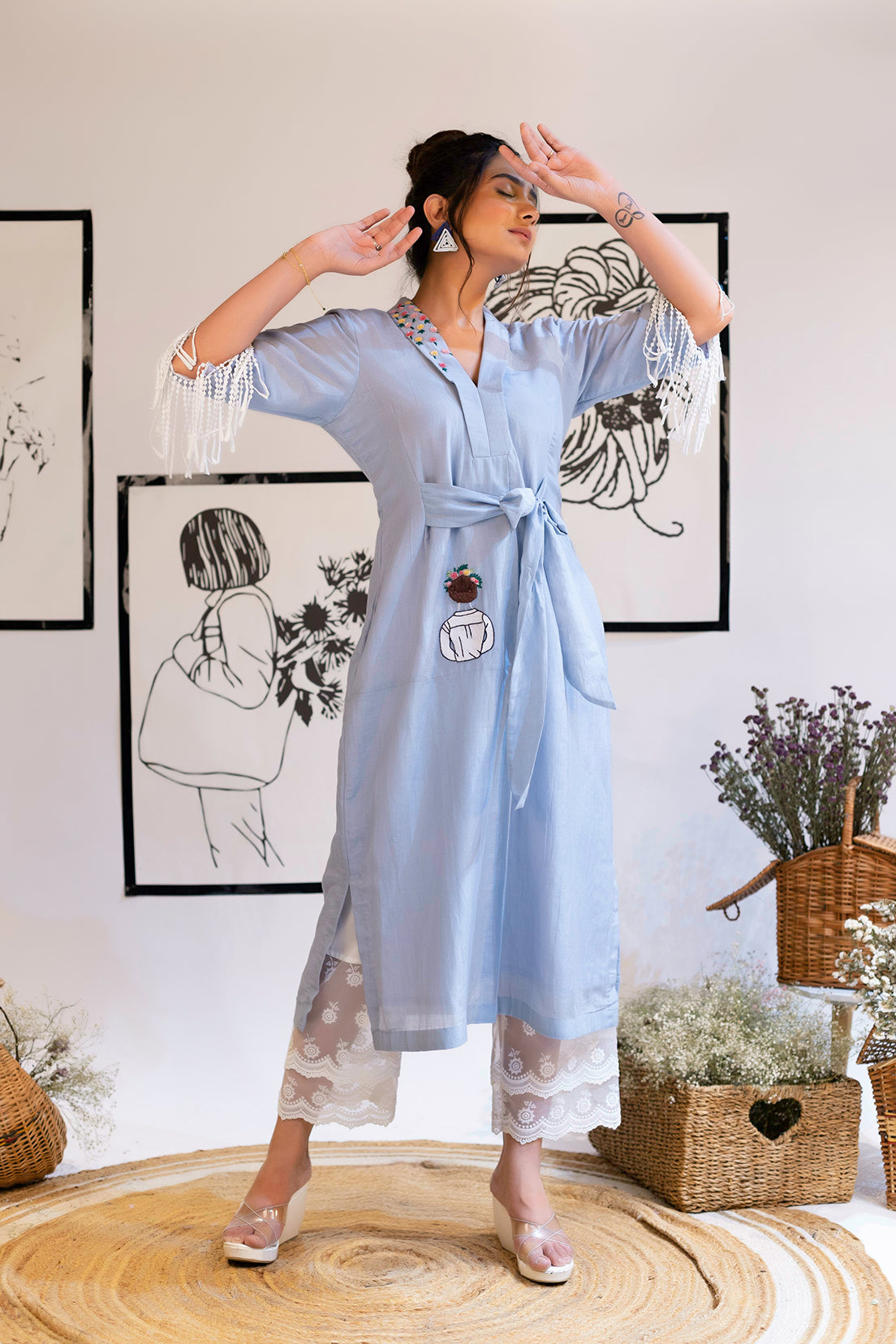 Elsa Fringe - Kurta Set