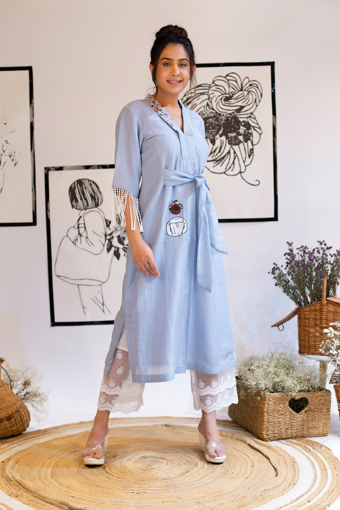 Elsa Fringe - Kurta Set