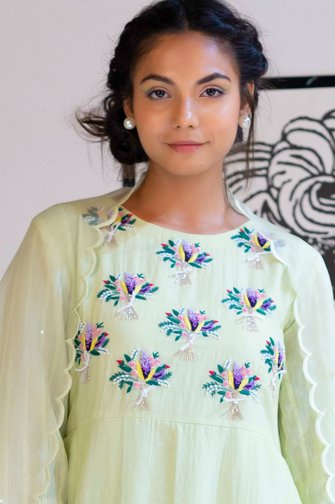 Flower Clump Buta - Kurta Set