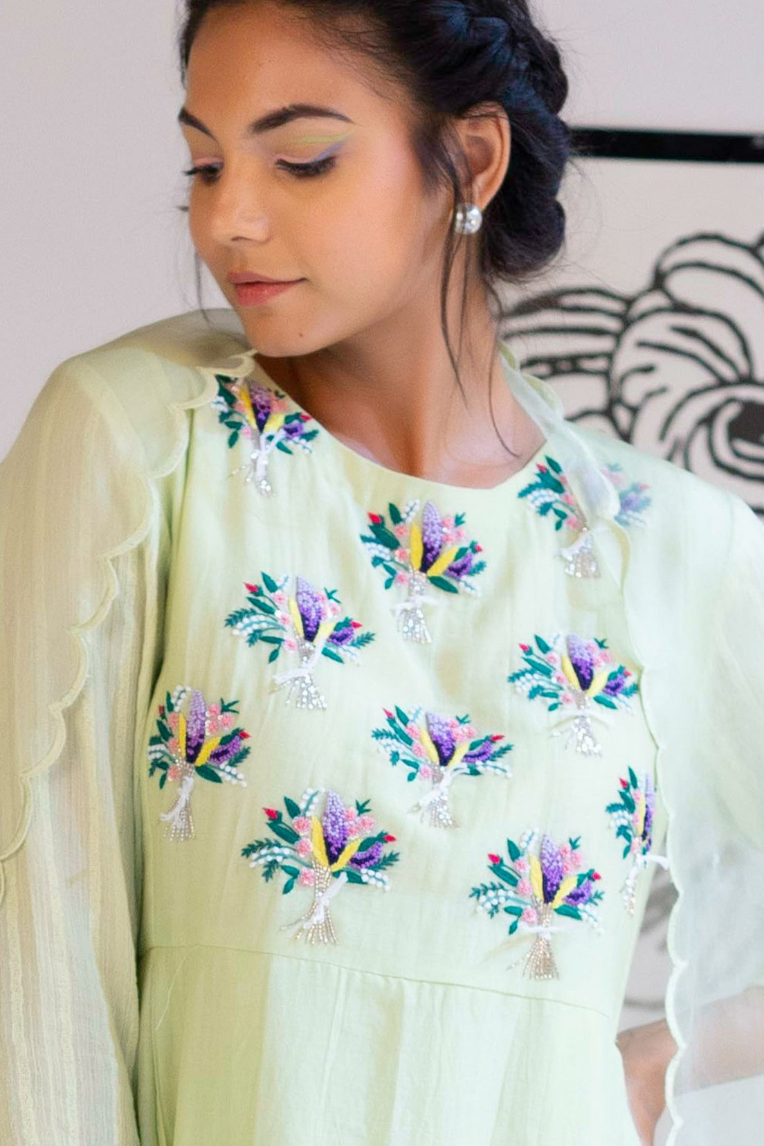 Flower Clump Buta - Kurta Set