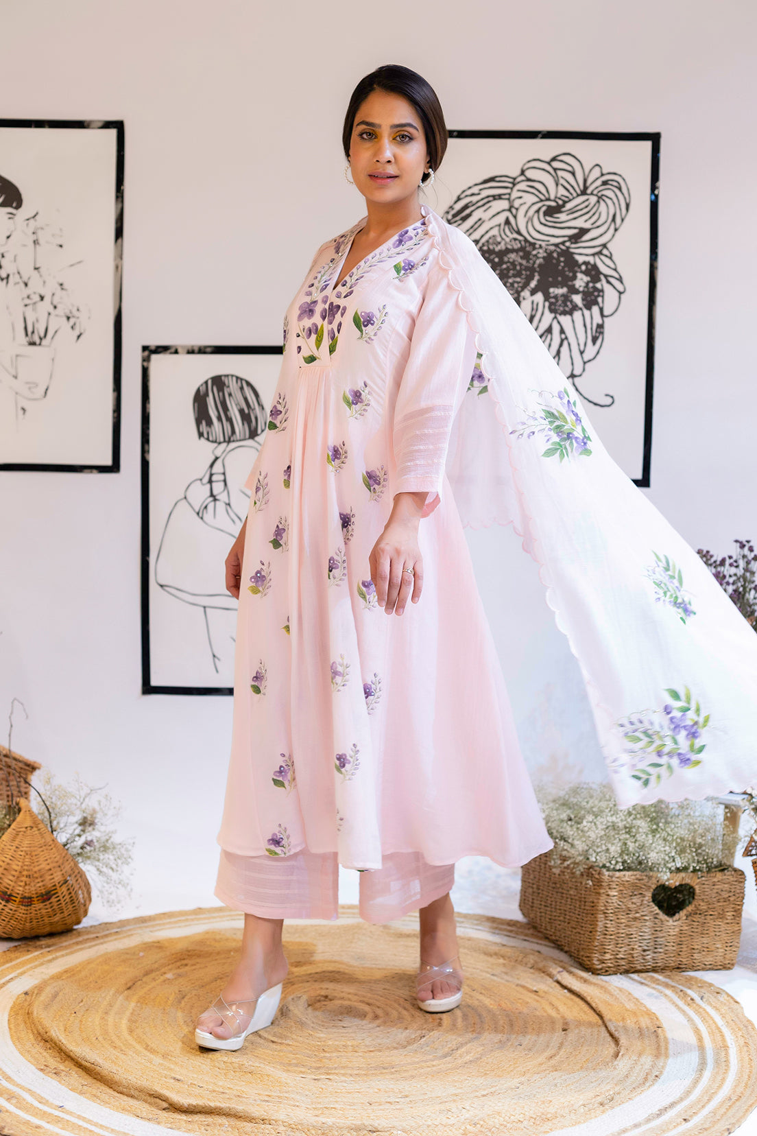 Berry Lush Gathered - Suit Set