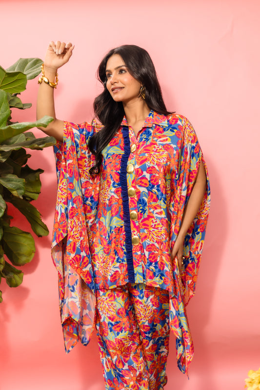 Pixel Bloom Frill Placket Co-Ord Set