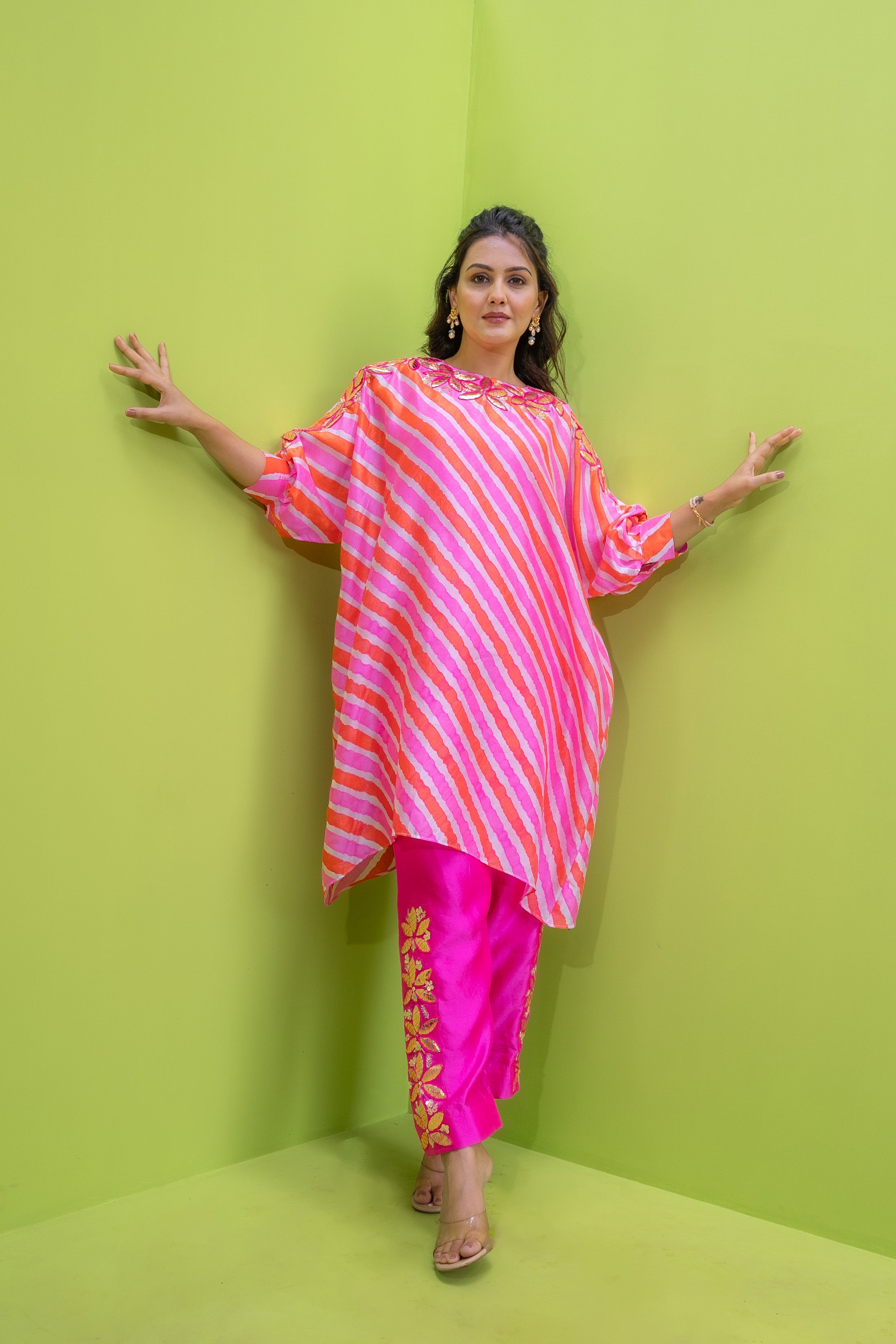 Phulwari Leheriya Tarang Kurta Set