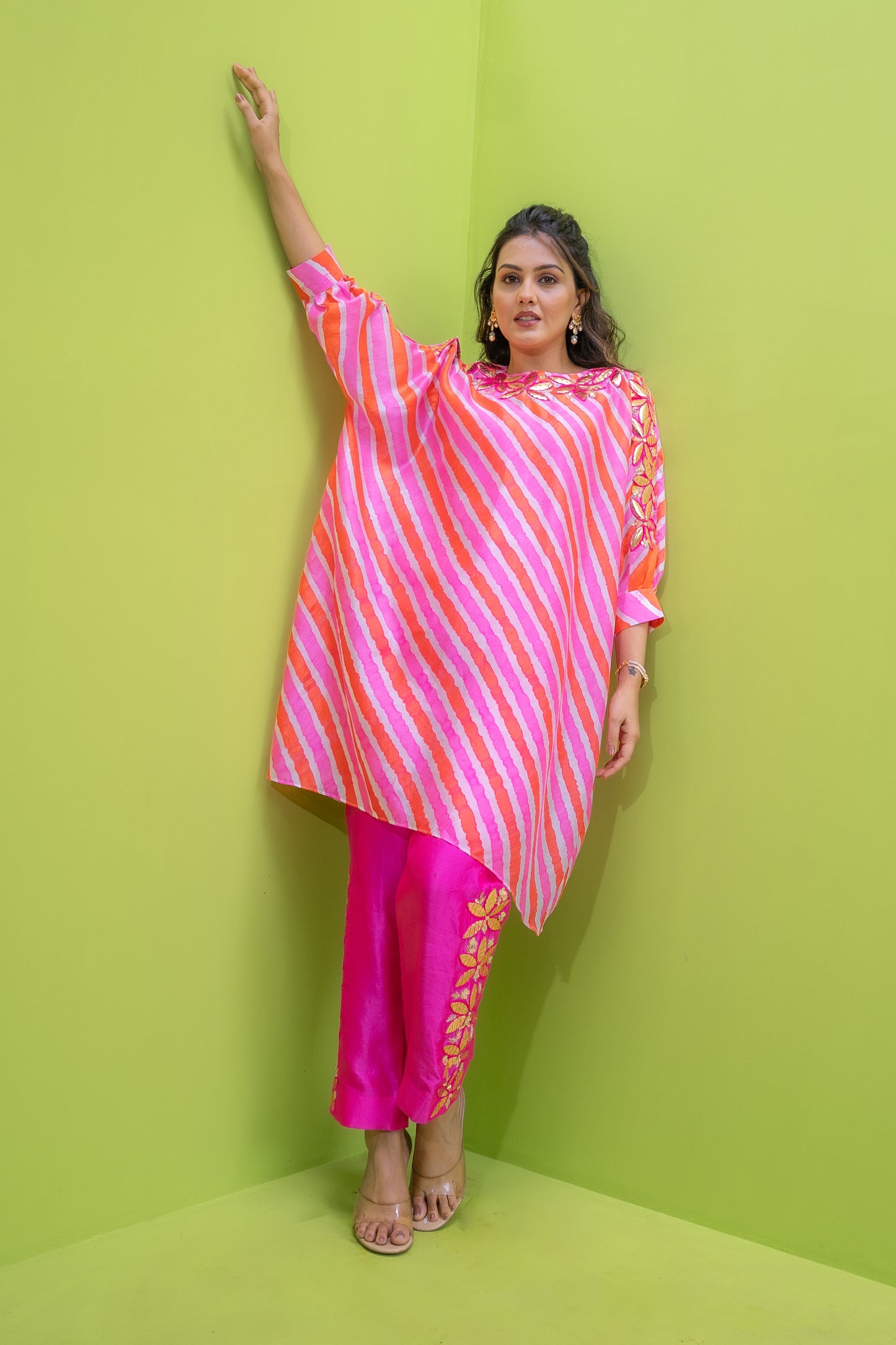 Phulwari Leheriya Tarang Kurta Set