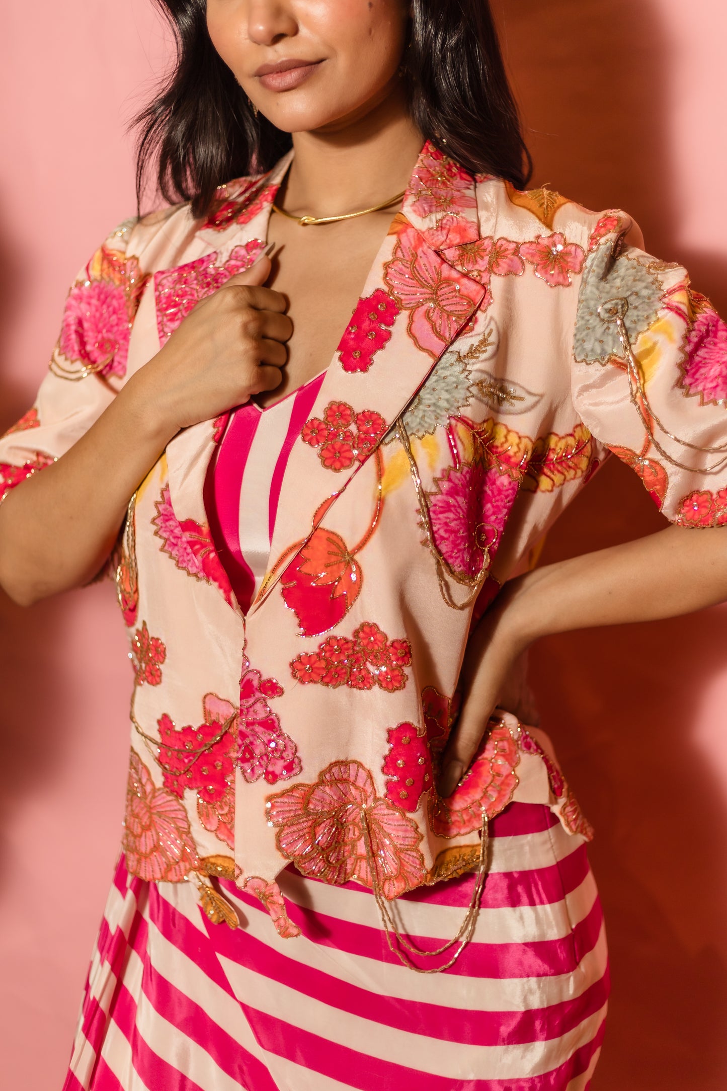 Peachy Bloom Coat set