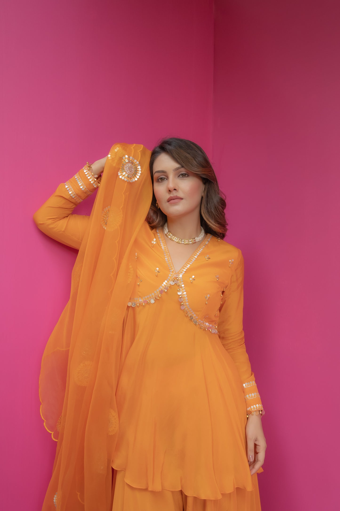 Suneher Phulkari Kurti - Saharara Set