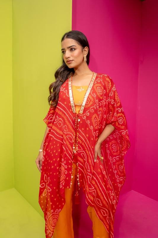 Bhandej Rang Bahaar - Kaftan, Spaghetti W/D Pants