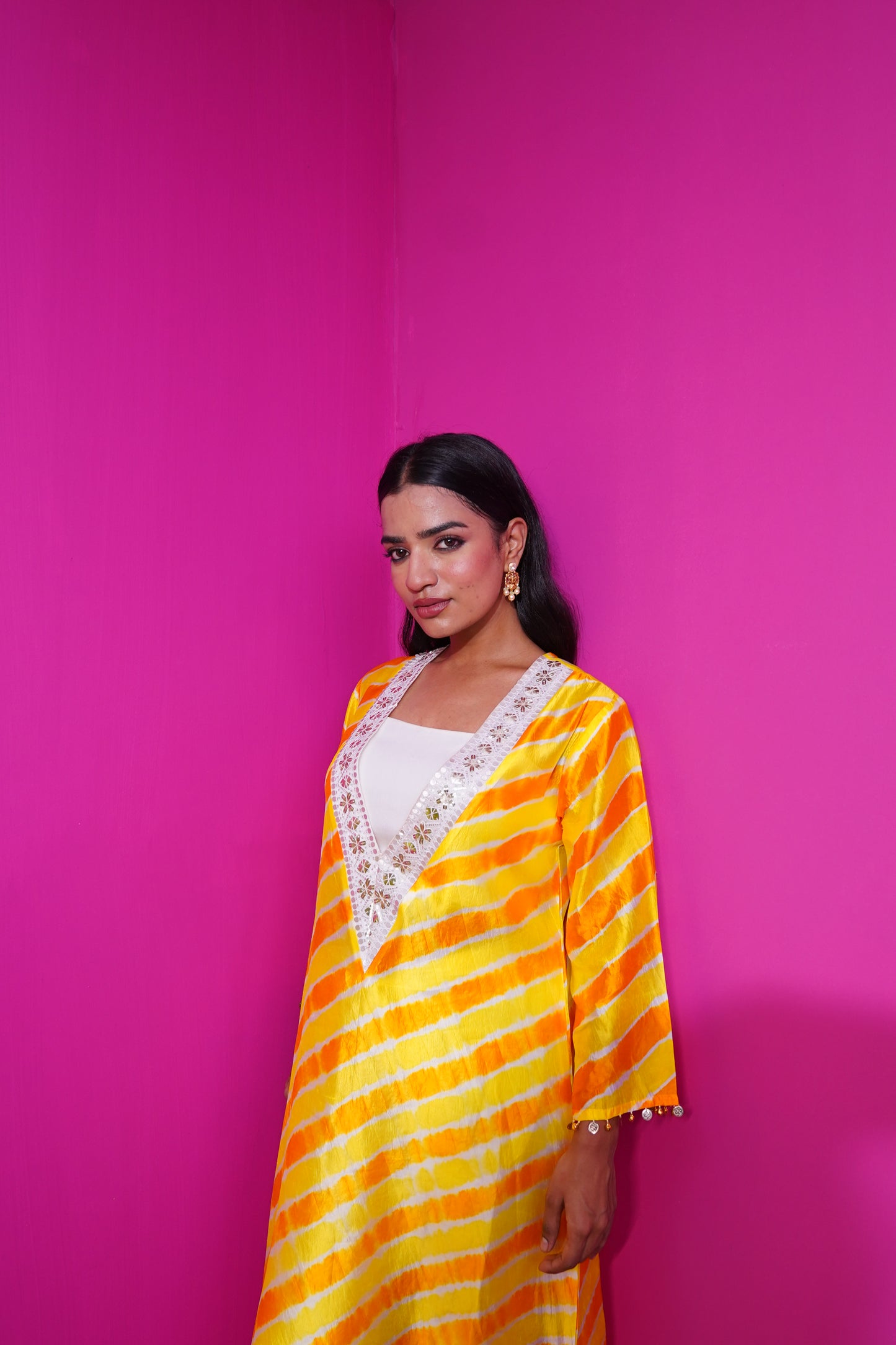 Kesar Amber Bahar Leheriya - Kurta With Pants