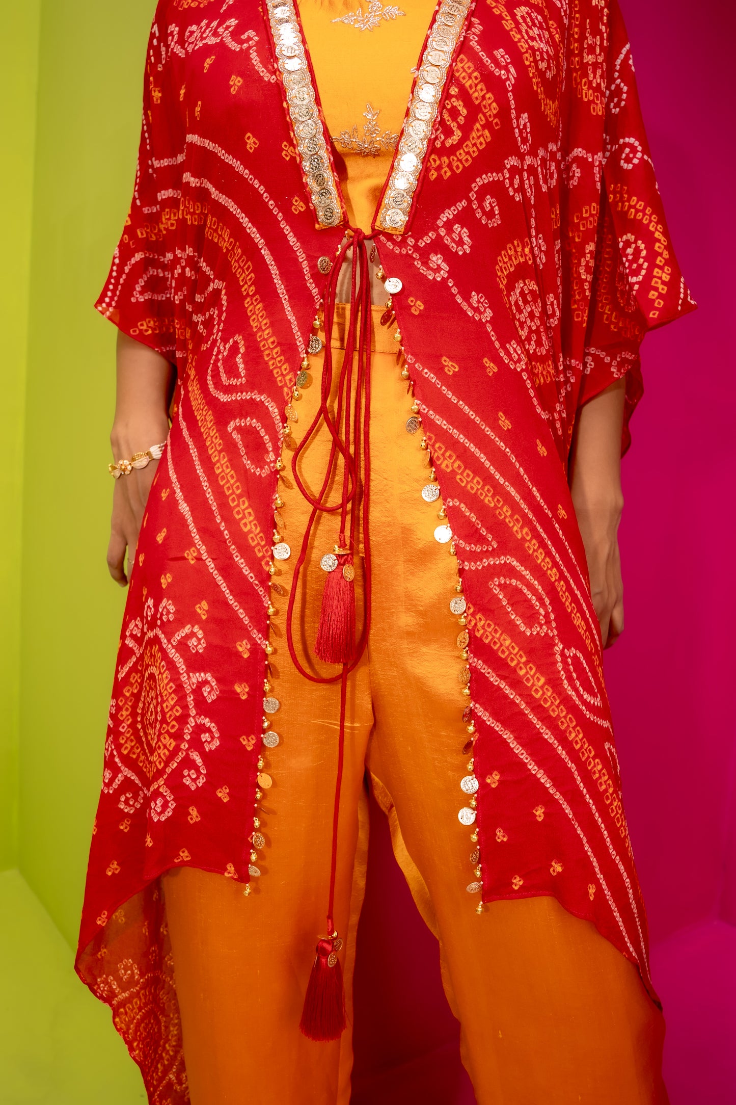 Bhandej Rang Bahaar - Kaftan, Spaghetti W/D Pants