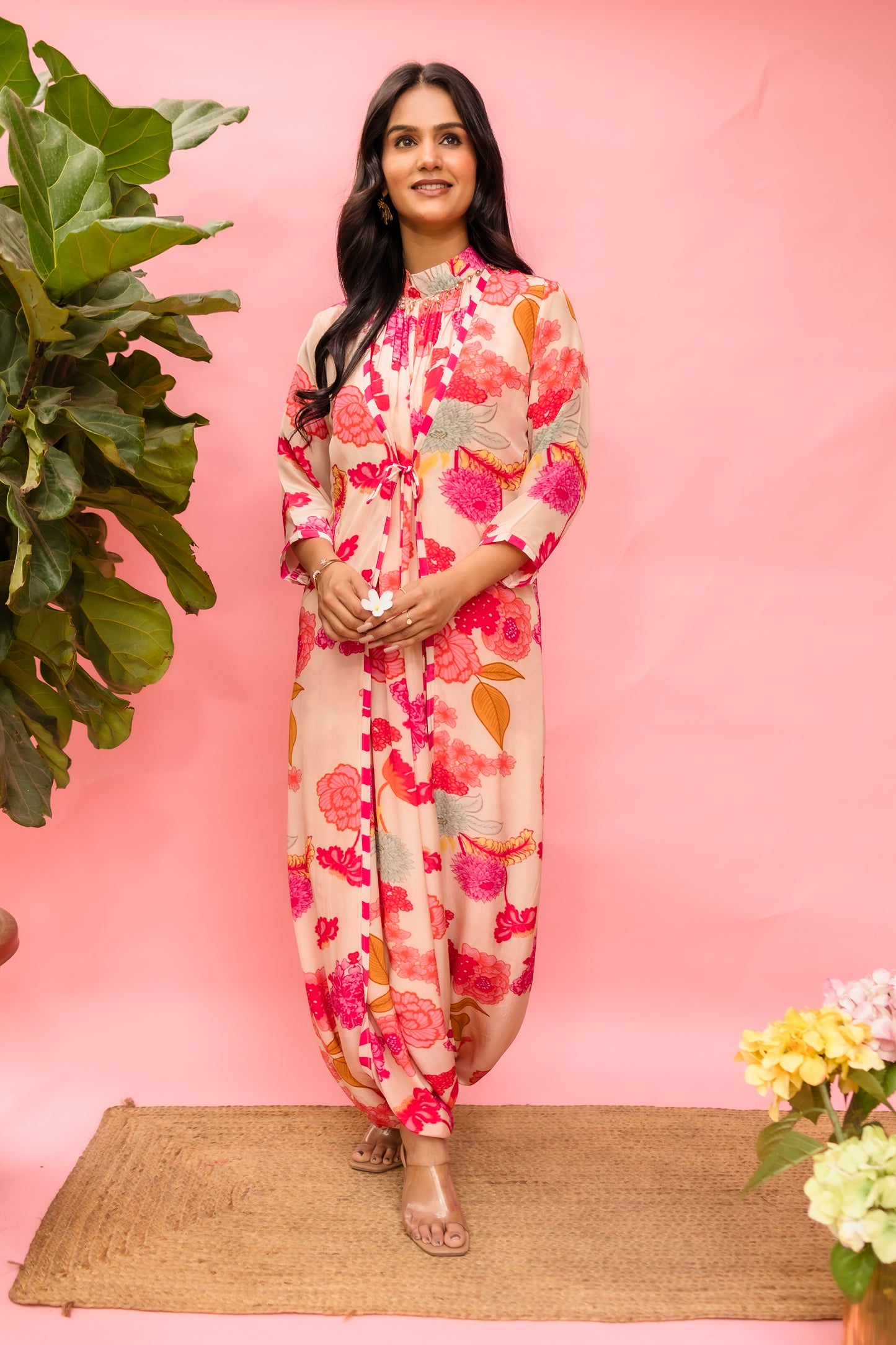 Peachy Bloom Harem Jumpsuit