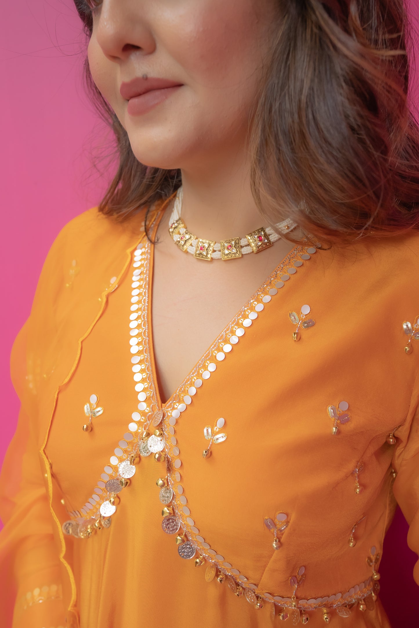 Suneher Phulkari Kurti - Saharara Set