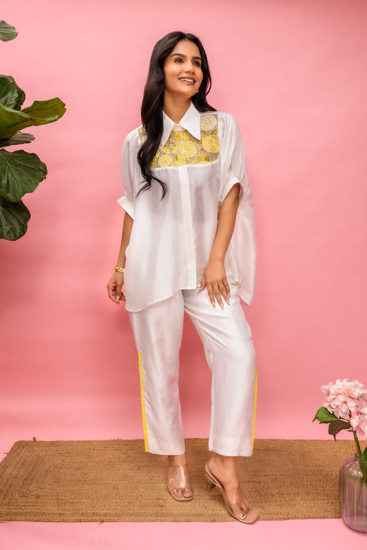 French Knot Ombre Boxy Yoke Shirt Set