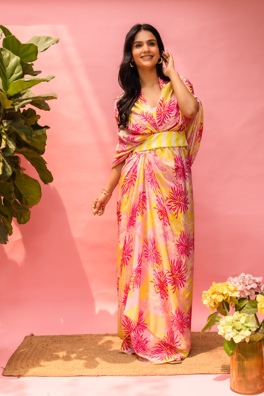 Ocean Pop Belt Cape Drape Dress