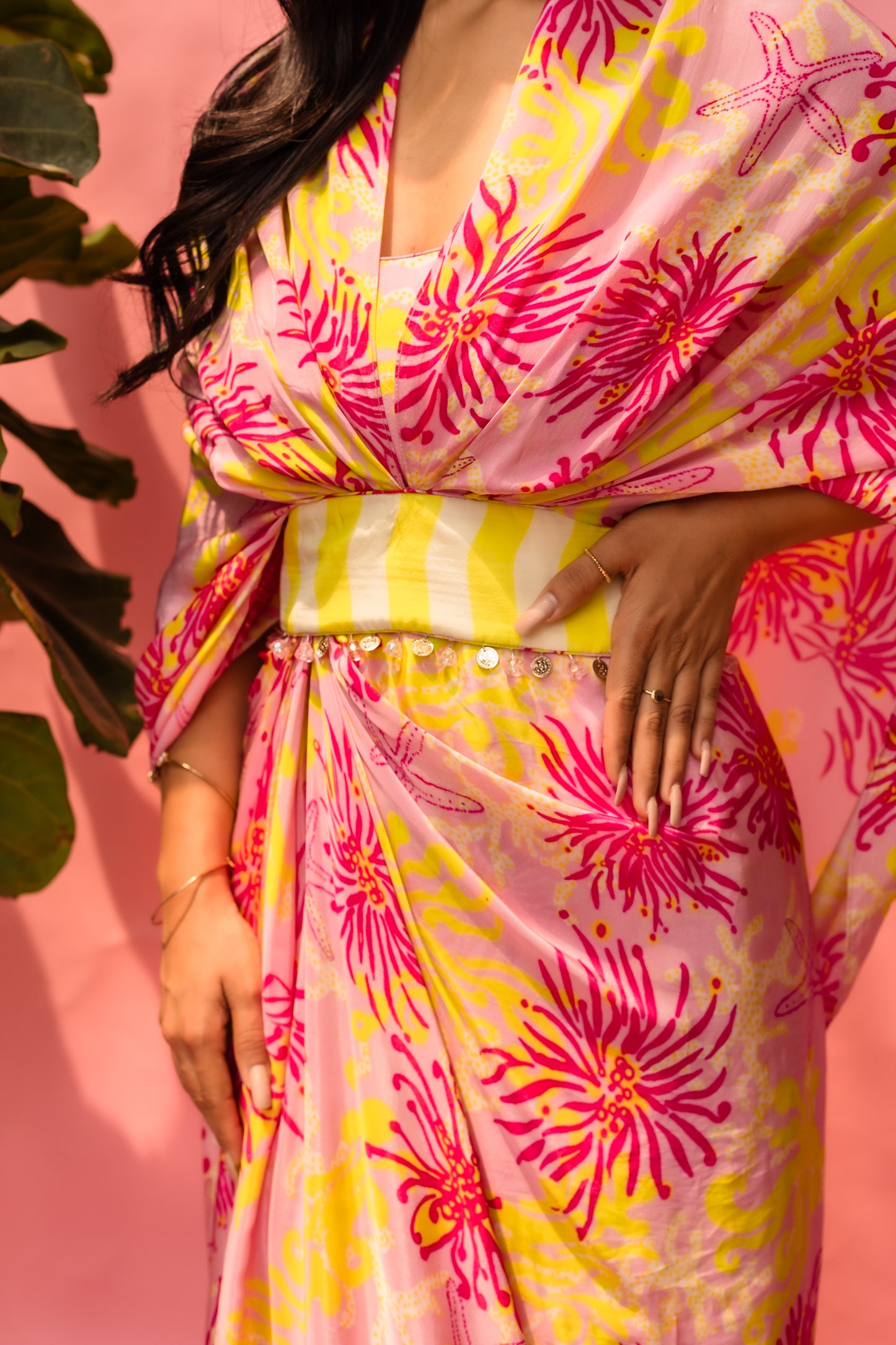 Ocean Pop Belt Cape Drape Dress