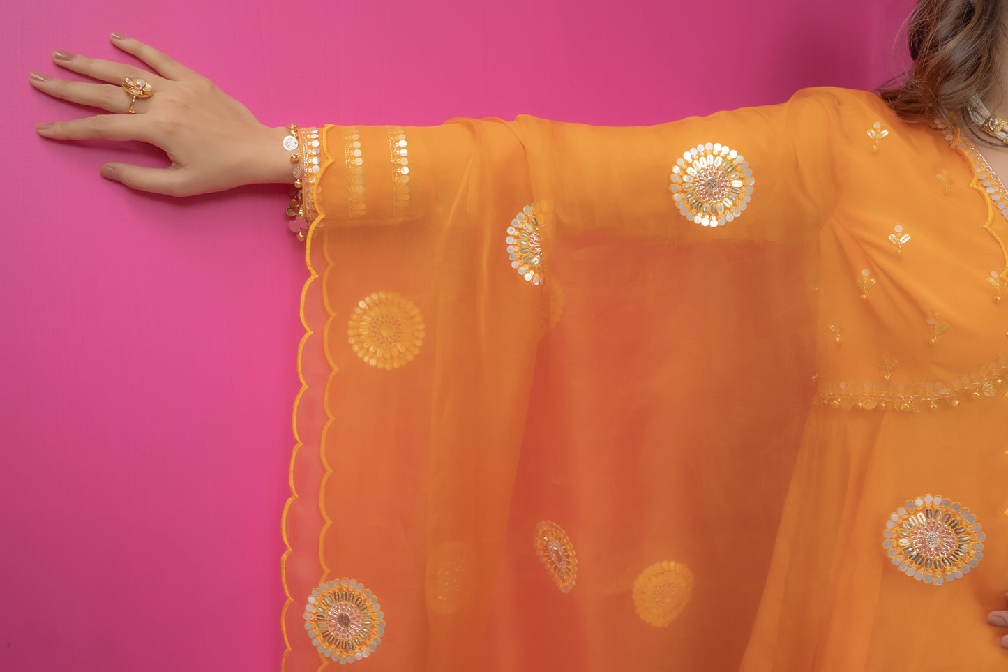 Suneher Phulkari Kurti - Saharara Set