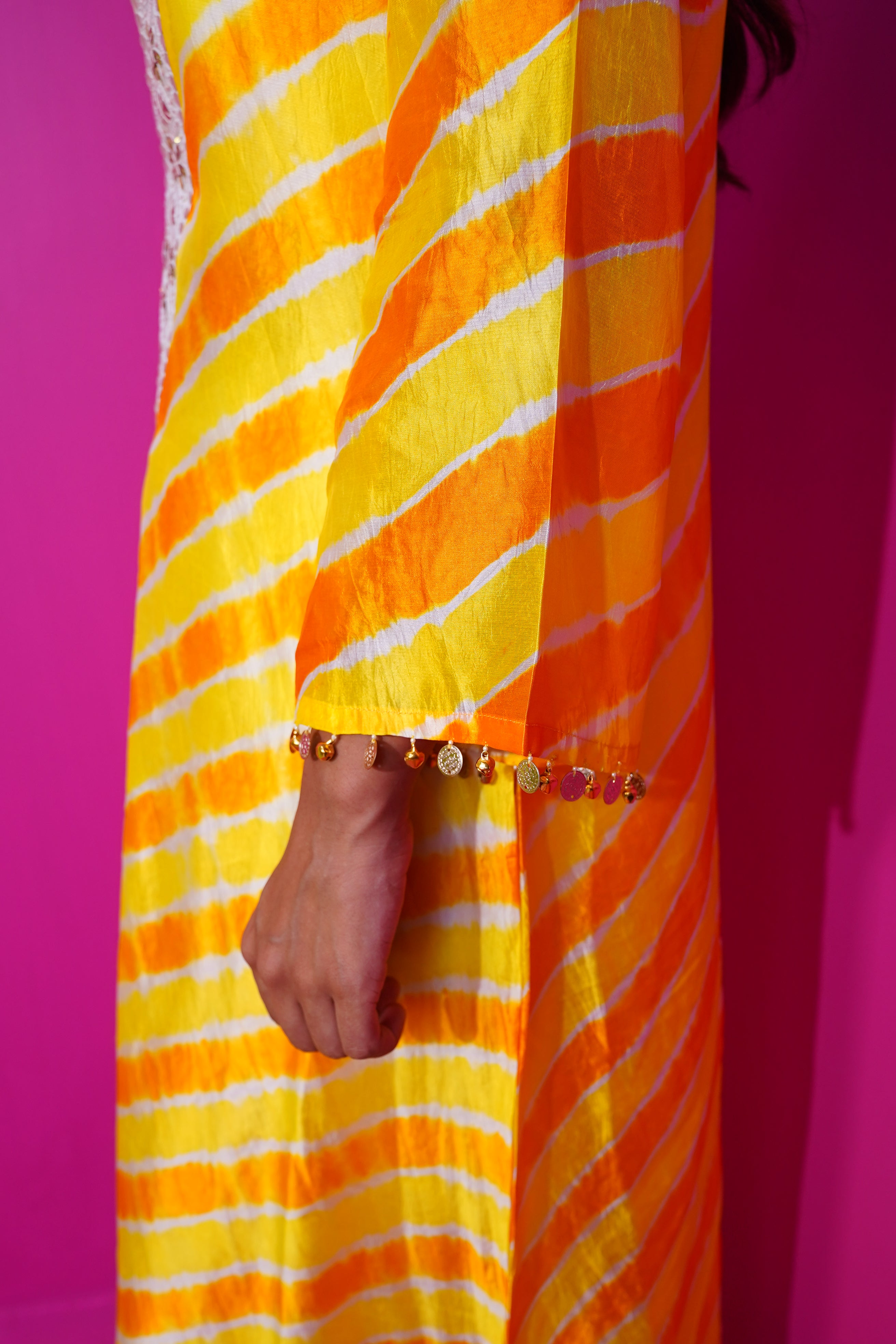 Kesar Amber Bahar Leheriya - Kurta With Pants