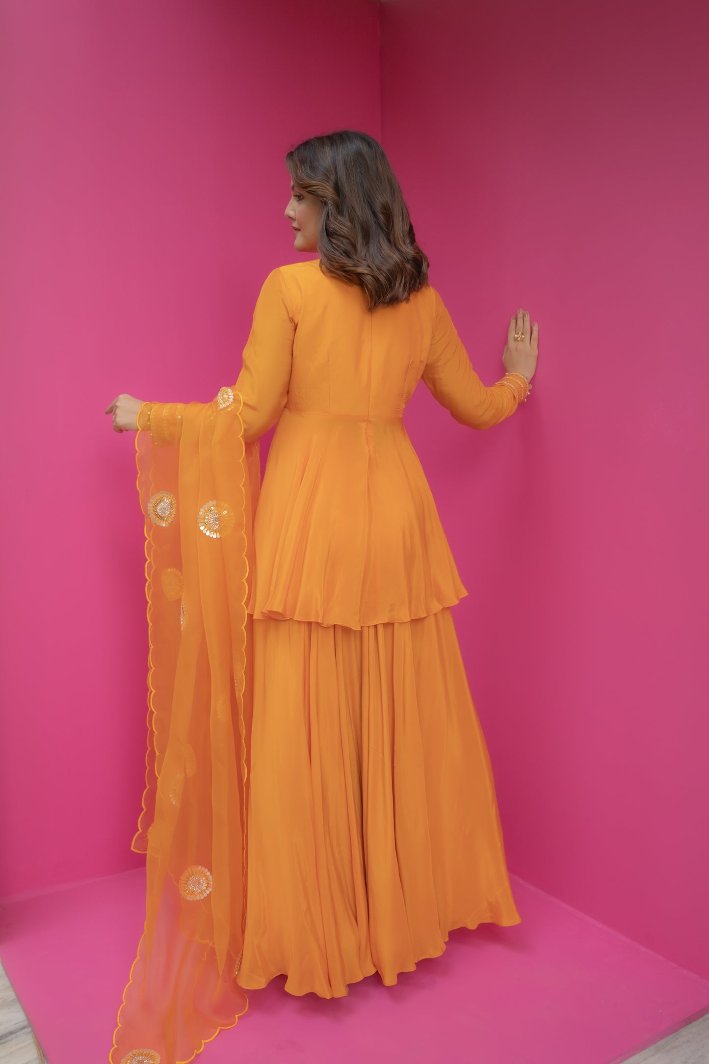 Suneher Phulkari Kurti - Saharara Set