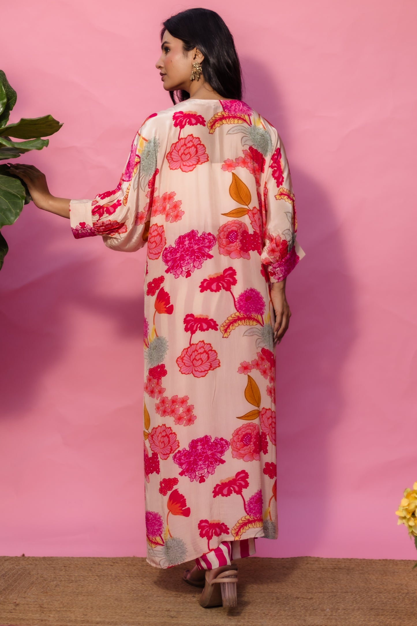 Peachy Bloom Boxy Kurta Set