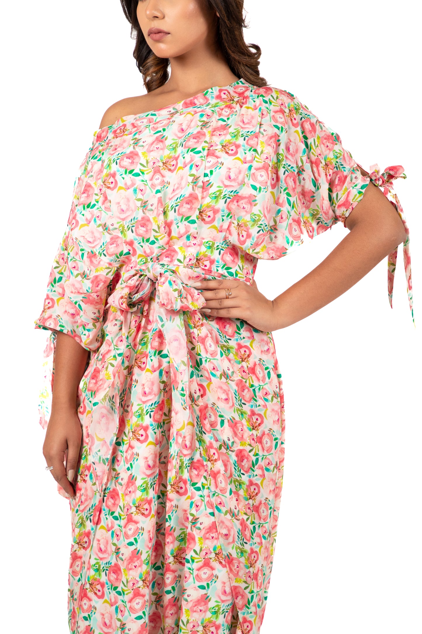 Blooming Blossom Off Neck Harem - Jumpsuit